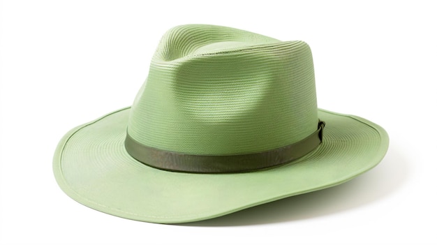 un cappello verde con una banda marrone