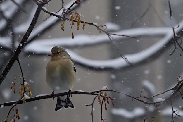 Un cardellino americano invernale