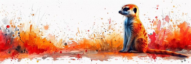 un carino dipinto ad acquerello di suricata