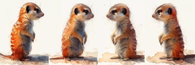 un carino dipinto ad acquerello di suricata