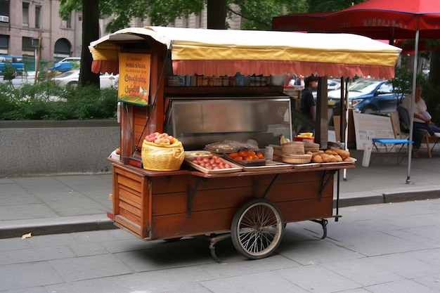 Un carrello di cibo per strada