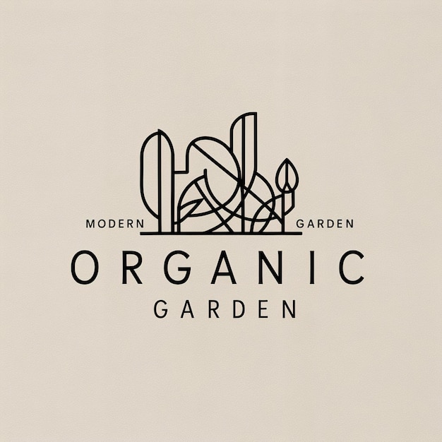 un cartello bianco e nero che dice giardino organico
