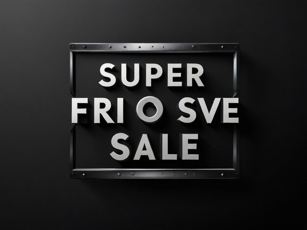 un cartello che dice che la vendita di Super Friday è su un muro nero