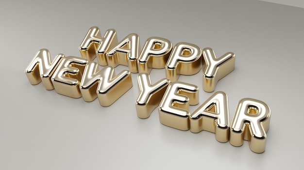 un cartello d'oro che dice buon anno nuovo