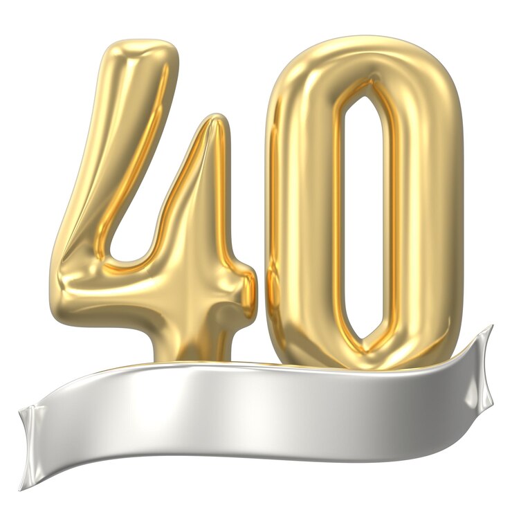 un cartello d'oro con il numero 40