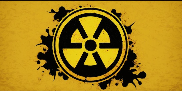 Un cartello giallo con un simbolo nero che dice "nucleare" IA generativa