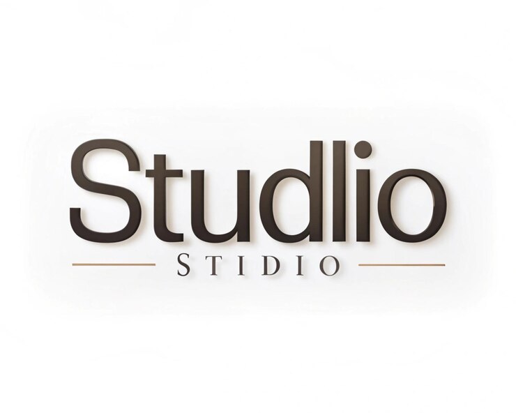 Foto un cartello nero e oro per uno studio