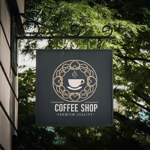 un cartello per una caffetteria che dice caffetteria