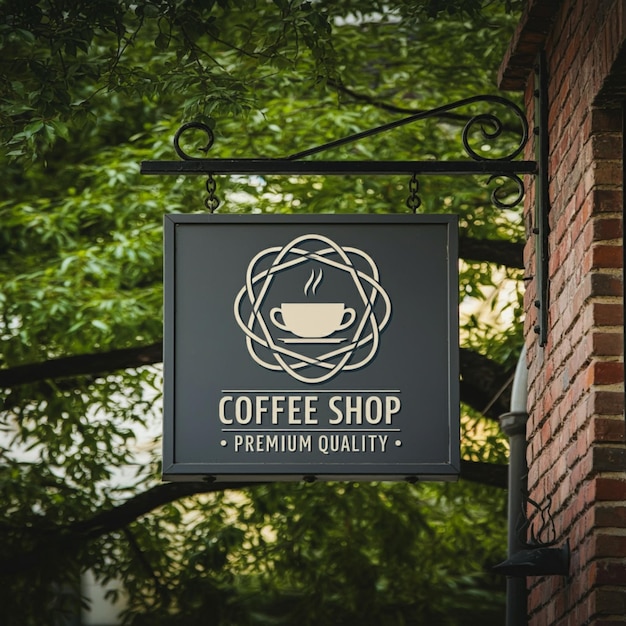 un cartello per una caffetteria che dice caffetteria