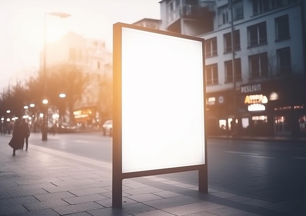 Un cartellone bianco su una strada con sopra la parola poston