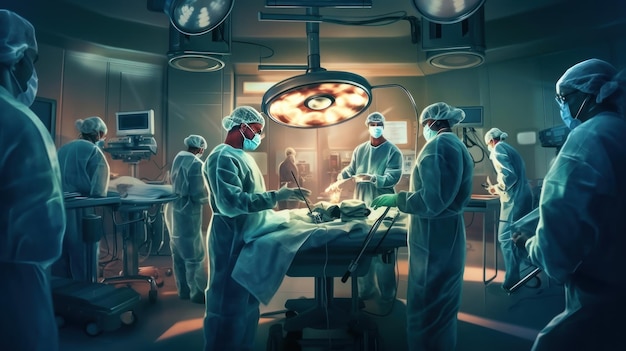 Un cartone animato di chirurghi in una sala operatoria