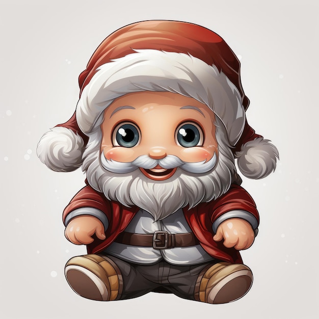 un cartone animato di un Babbo Natale seduto in abito.