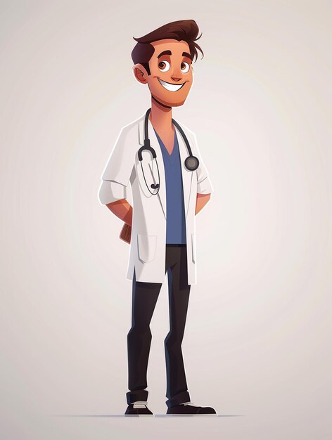 un cartone animato di un dottore con uno stetoscopio al collo