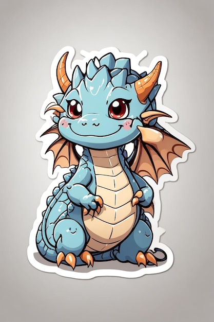 Un cartone animato di un drago con gli occhi rossi e uno sfondo bianco.