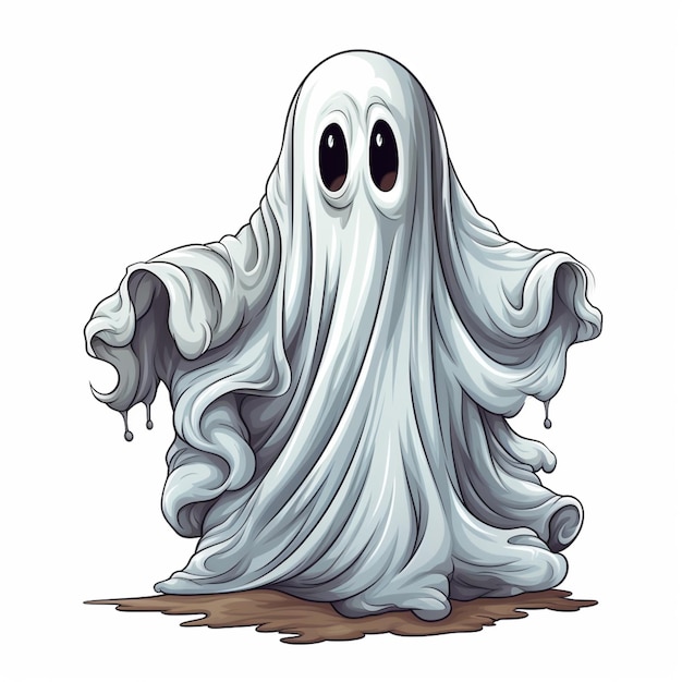 un cartone animato di un fantasma con una faccia che gocciola