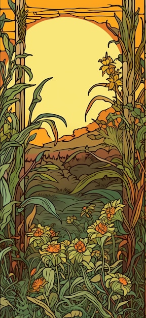 Un cartone animato di un fiume con un cancello che dice "il sole è dietro di esso"