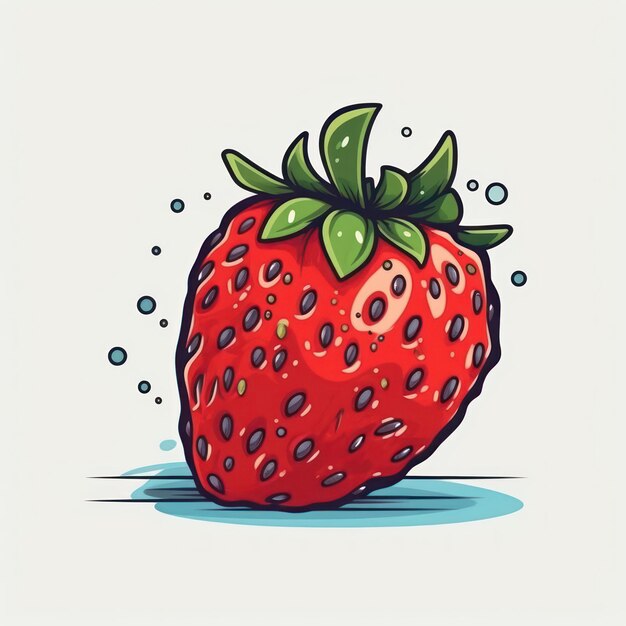 Un cartone animato di una fragola