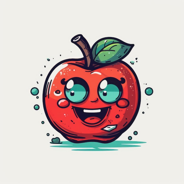 Un cartone animato di una mela