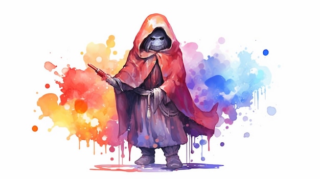 un cartoon carino di Darth Sidious nello stile della colorata IA generativa