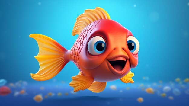 Un cartoon pesce carino Ai Generative