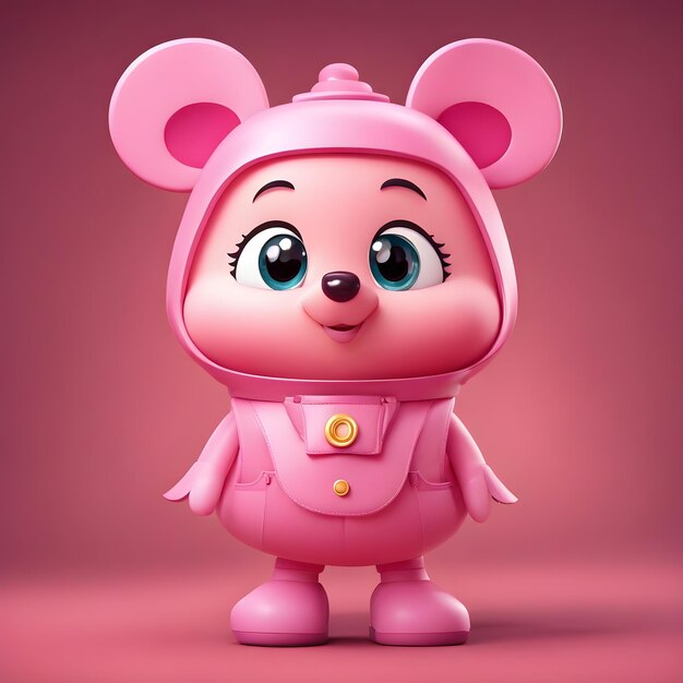 un cartoon rosa carino