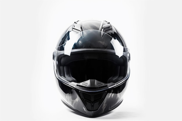 Un casco da motociclista nero