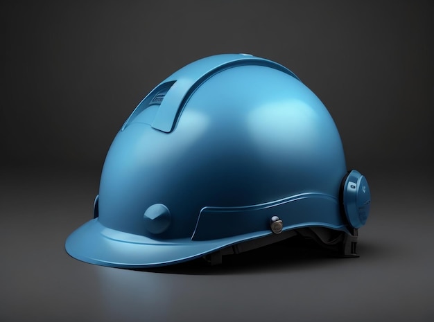 Un casco da operaio blu