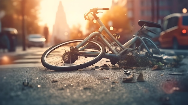 Un casco di sicurezza in bicicletta si è schiantato accidentalmente