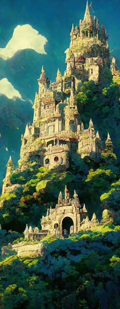 un castello in cima a una montagna