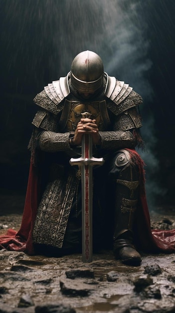 un cavaliere con una spada e la parola cavaliere a sinistra.