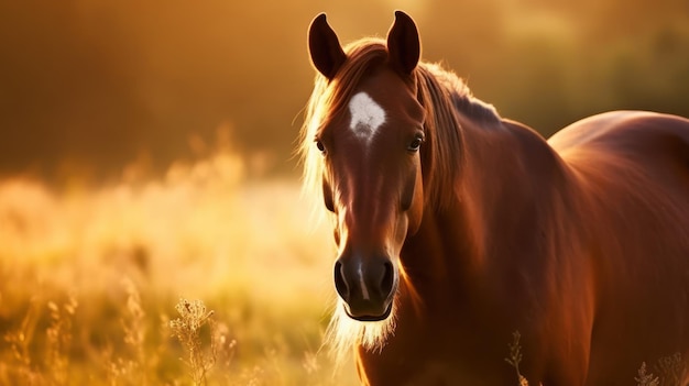 Un cavallo con una fiammata bianca sul muso