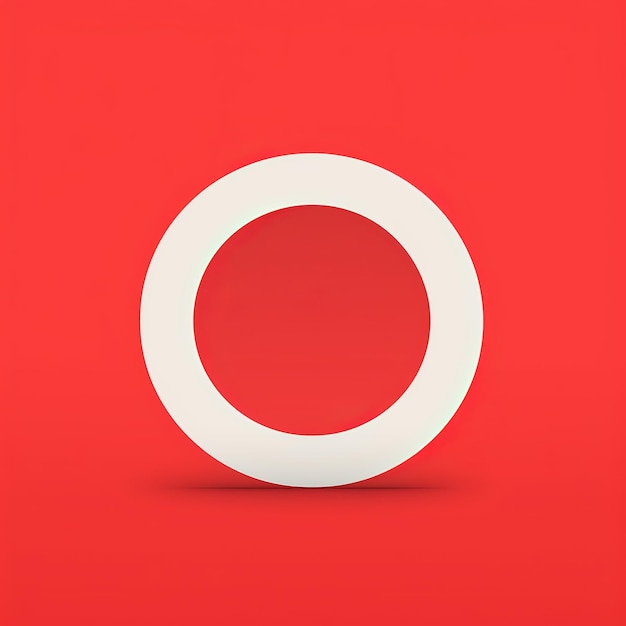 un cerchio bianco su sfondo rosso