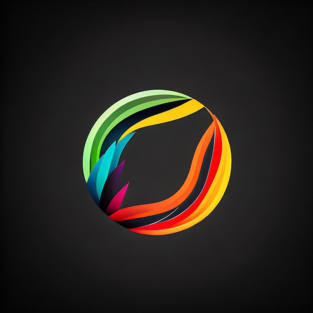 Un cerchio colorato con sopra la scritta "arcobaleno".