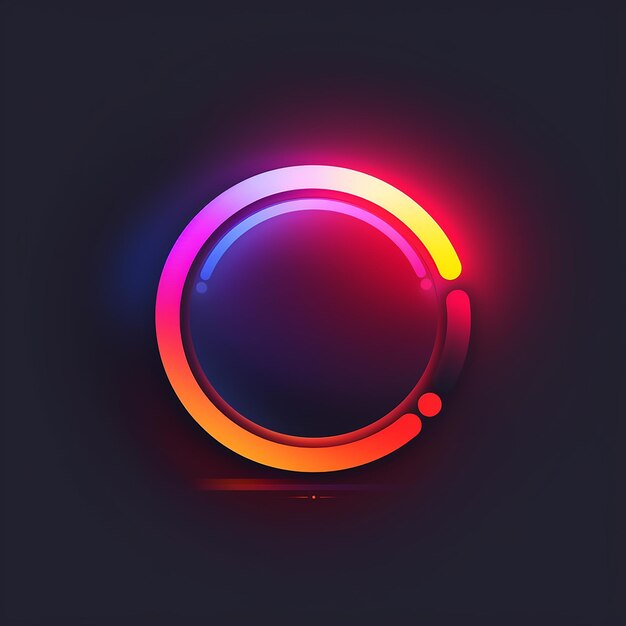 un cerchio con una luce rossa e blu su di esso