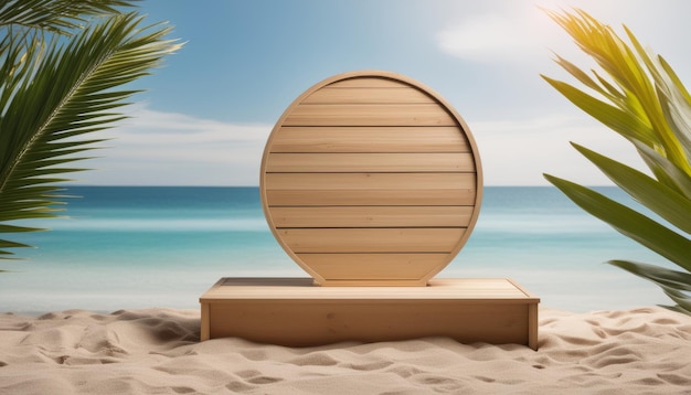 Un cerchio di legno su una spiaggia