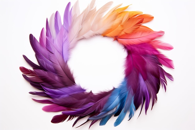 un cerchio di piume è realizzato da un'azienda chiamata Feathers