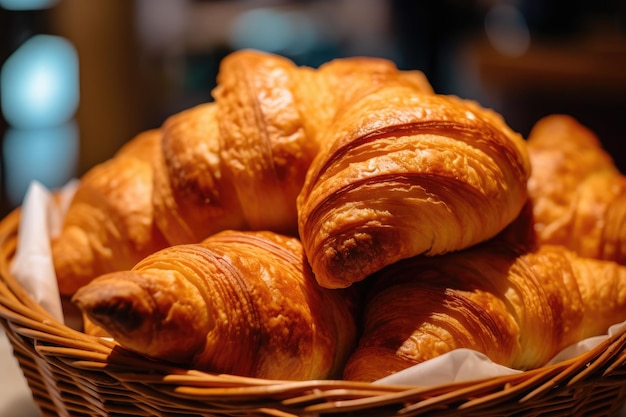 un cesto di croissant