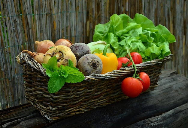 Un cesto di verdure e un cesto di verdure.