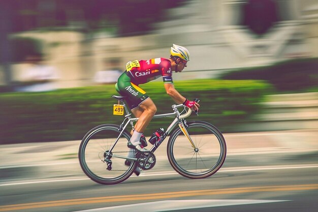 Un ciclista in azione