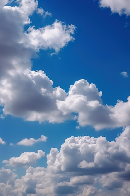 Un cielo azzurro con nuvole bianche