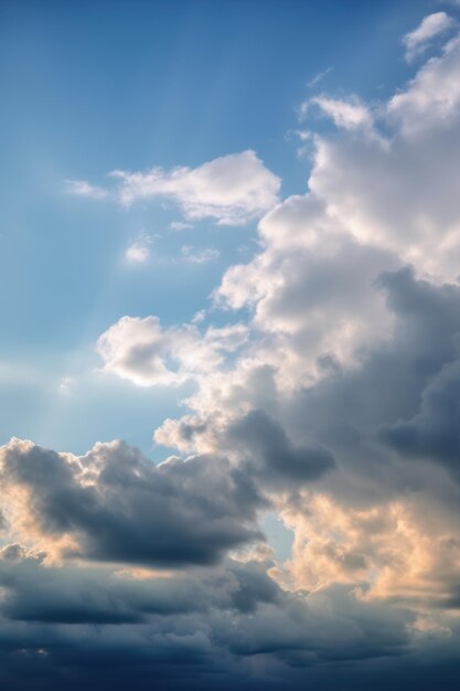 Un cielo azzurro con nuvole bianche