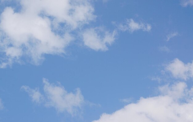 Un cielo azzurro e limpido con nuvole bianche