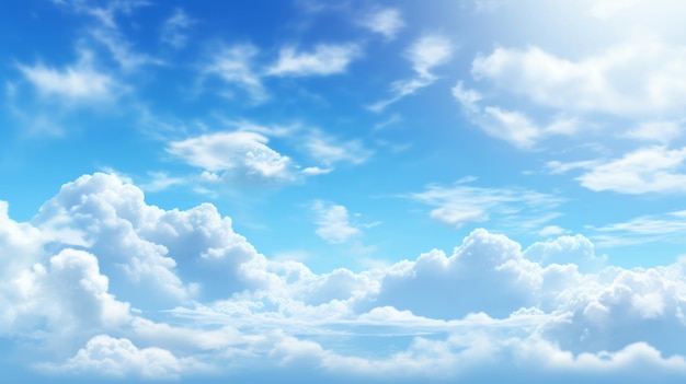 Un cielo blu pieno di tante nuvole bianche