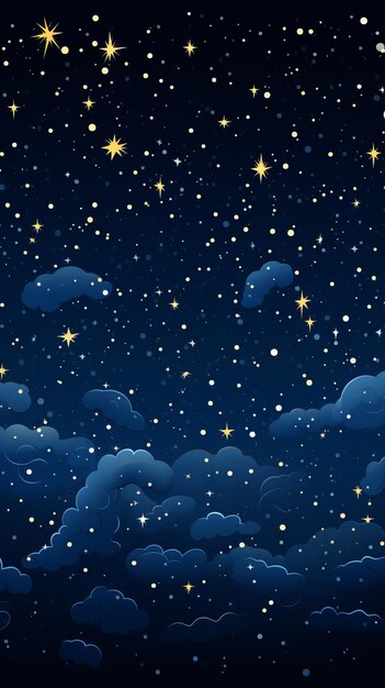 un cielo notturno con stelle e nuvole