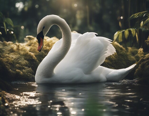 un cigno nel lago