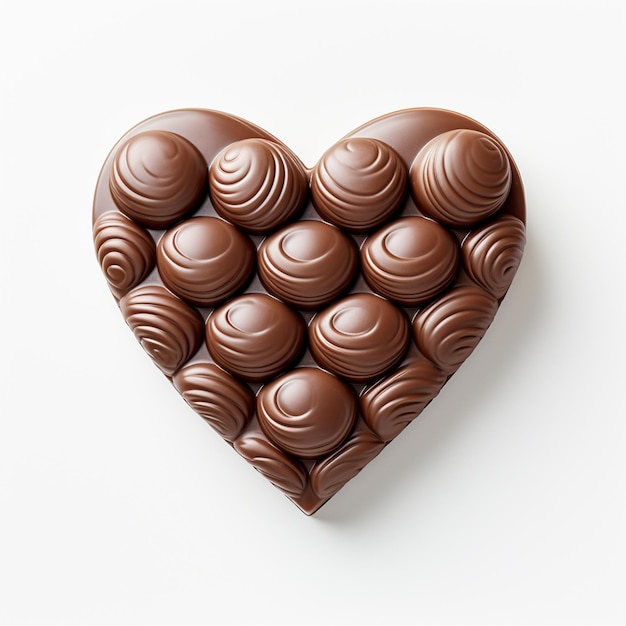 Un cioccolato a forma di cuore.