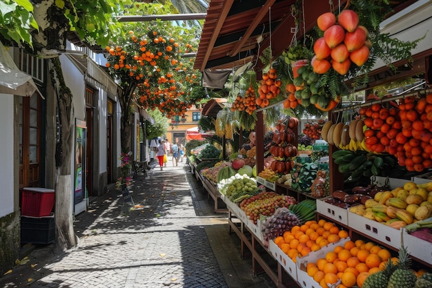 Un classico mercato della frutta