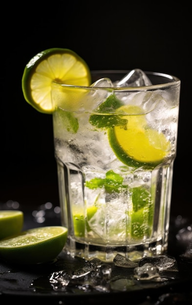 Un cocktail con succo di limone e menta