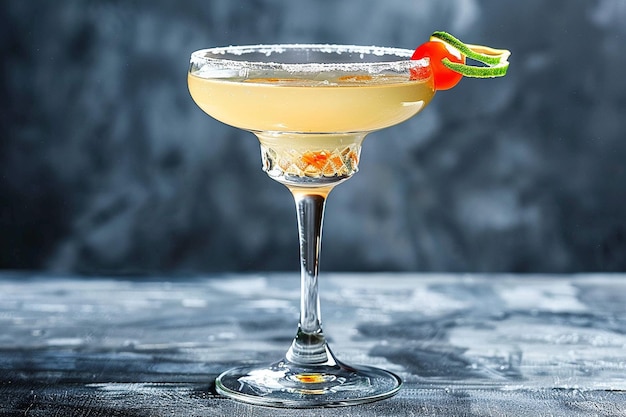 Un cocktail margarita con una presentazione unica