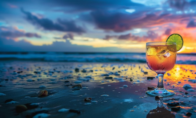 Un cocktail rinfrescante sulla spiaggia